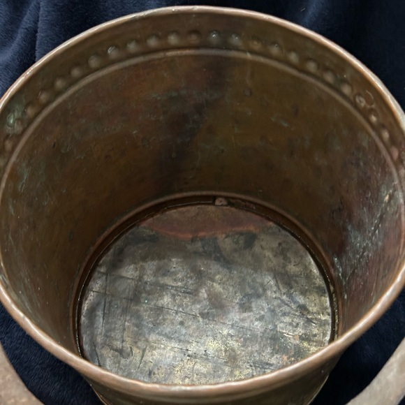 Vintage Copper Bucket Vintage Metal Pail Vintage Copper Home Decor  7.5” x 9” - Picture 3 of 5
